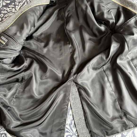 Vintage Haggar Imperial Black & White Herringbone Blazer | Made in USA | 44R - Picture 11 of 14